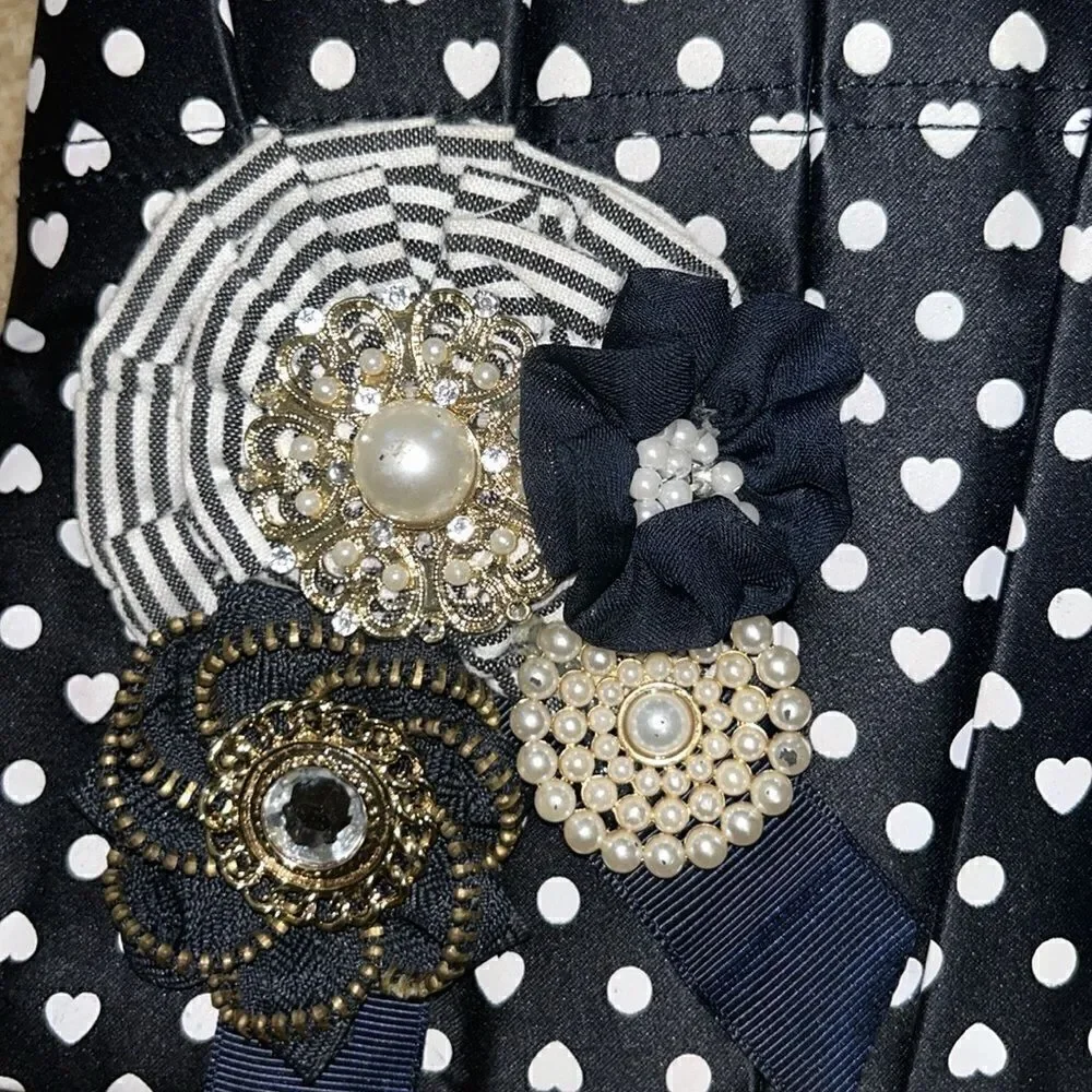 Express Heart Shape Polka Dot Clutch